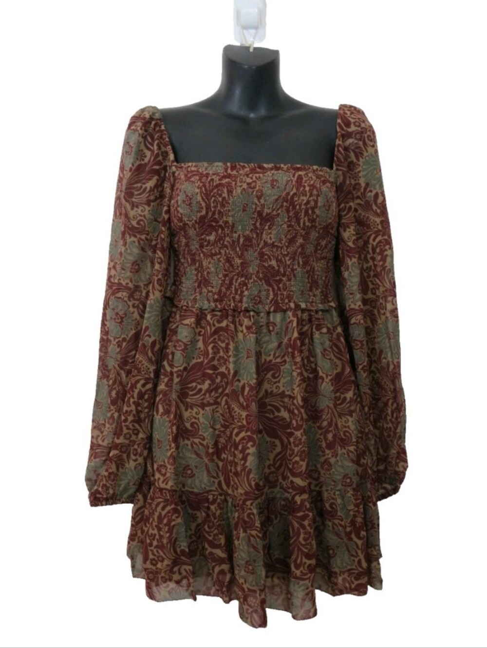 Wilfred Aritzia Tempest Chiffon Mini Babydoll Dress Floral Whimsigoth Boho S/XS